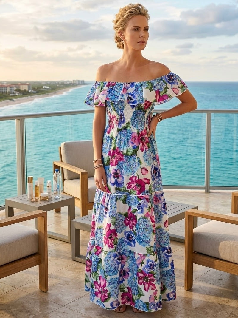 Hydrangea Linen Dress