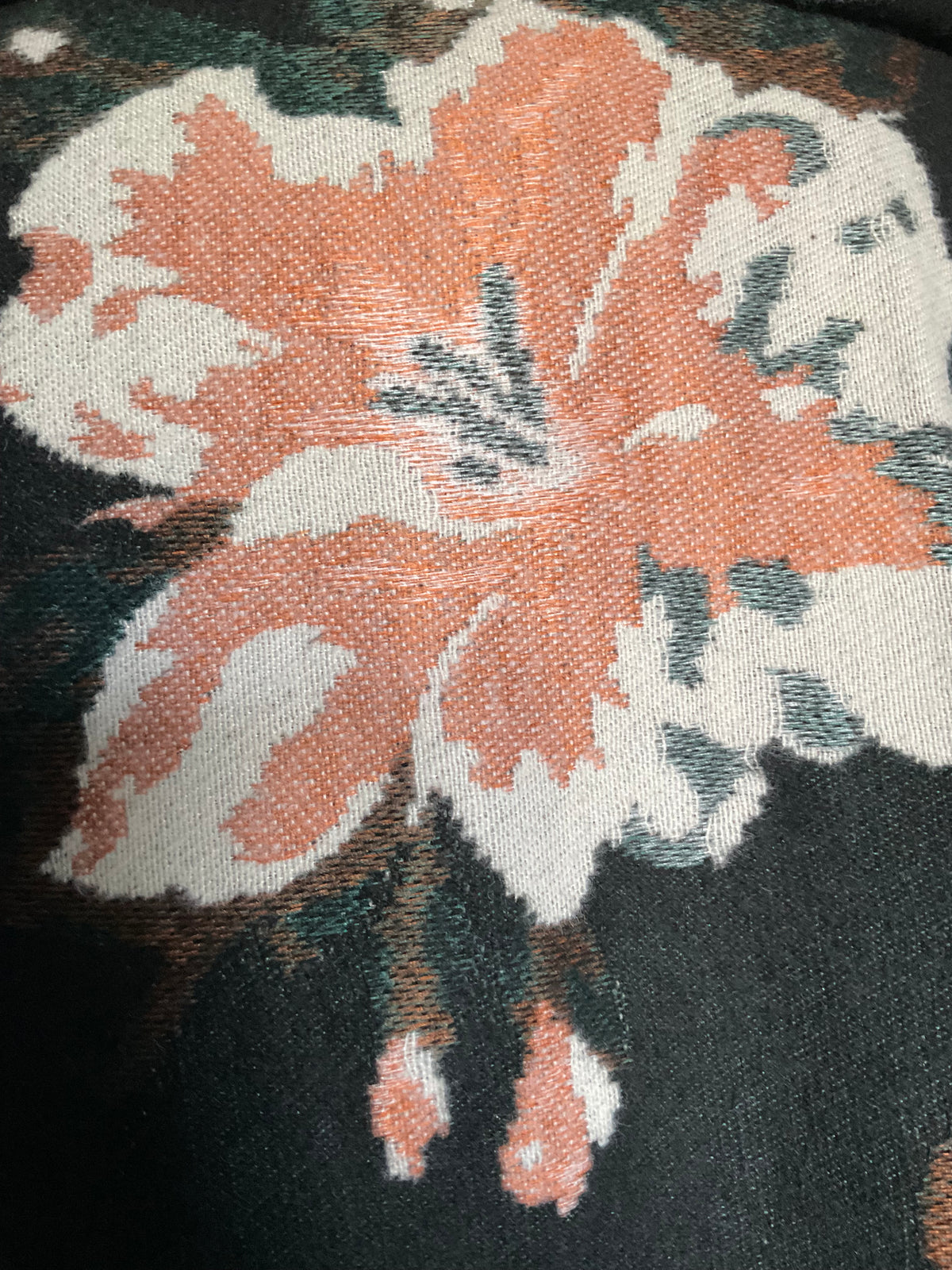 Black/Peach/Ivory Floral Wrap