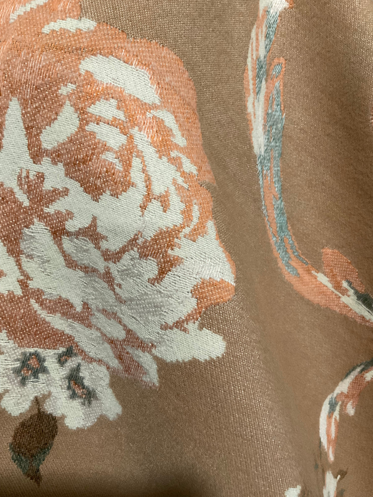 Camel/Peach/Ivory Floral Wrap