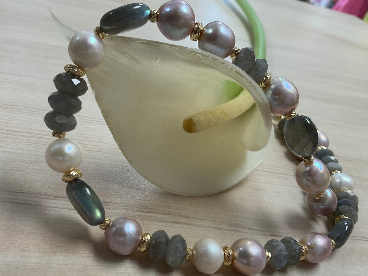Labradorite Pearl Necklace