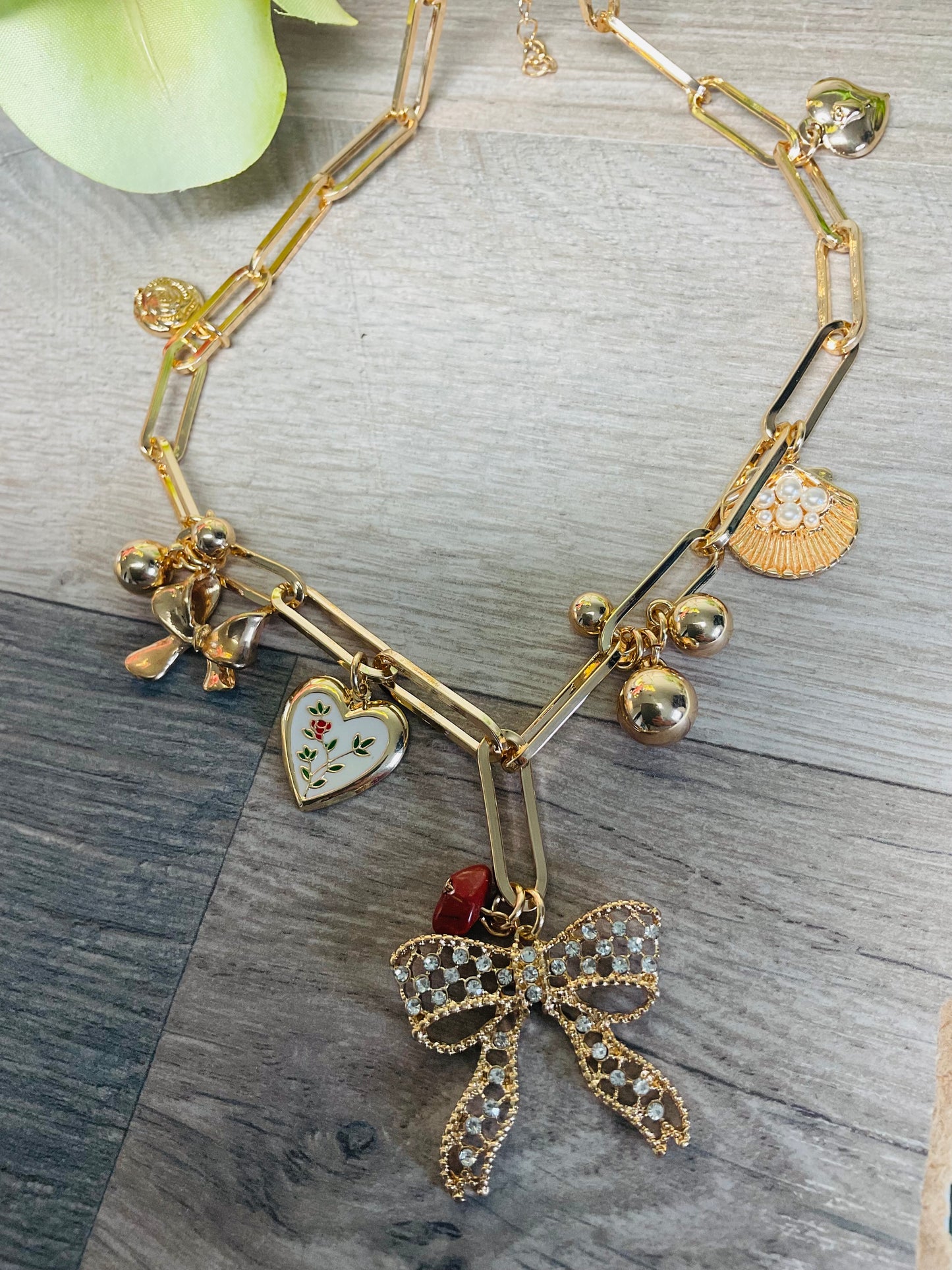 Ribbon Charm Necklace