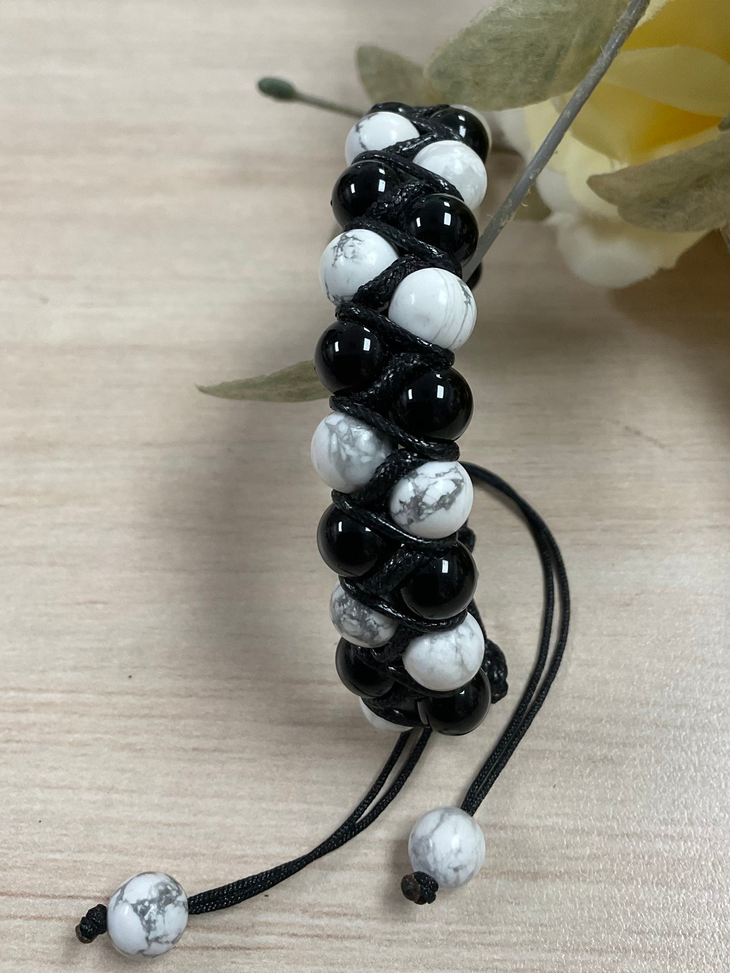 Black Onyx & Howlite Bracelet