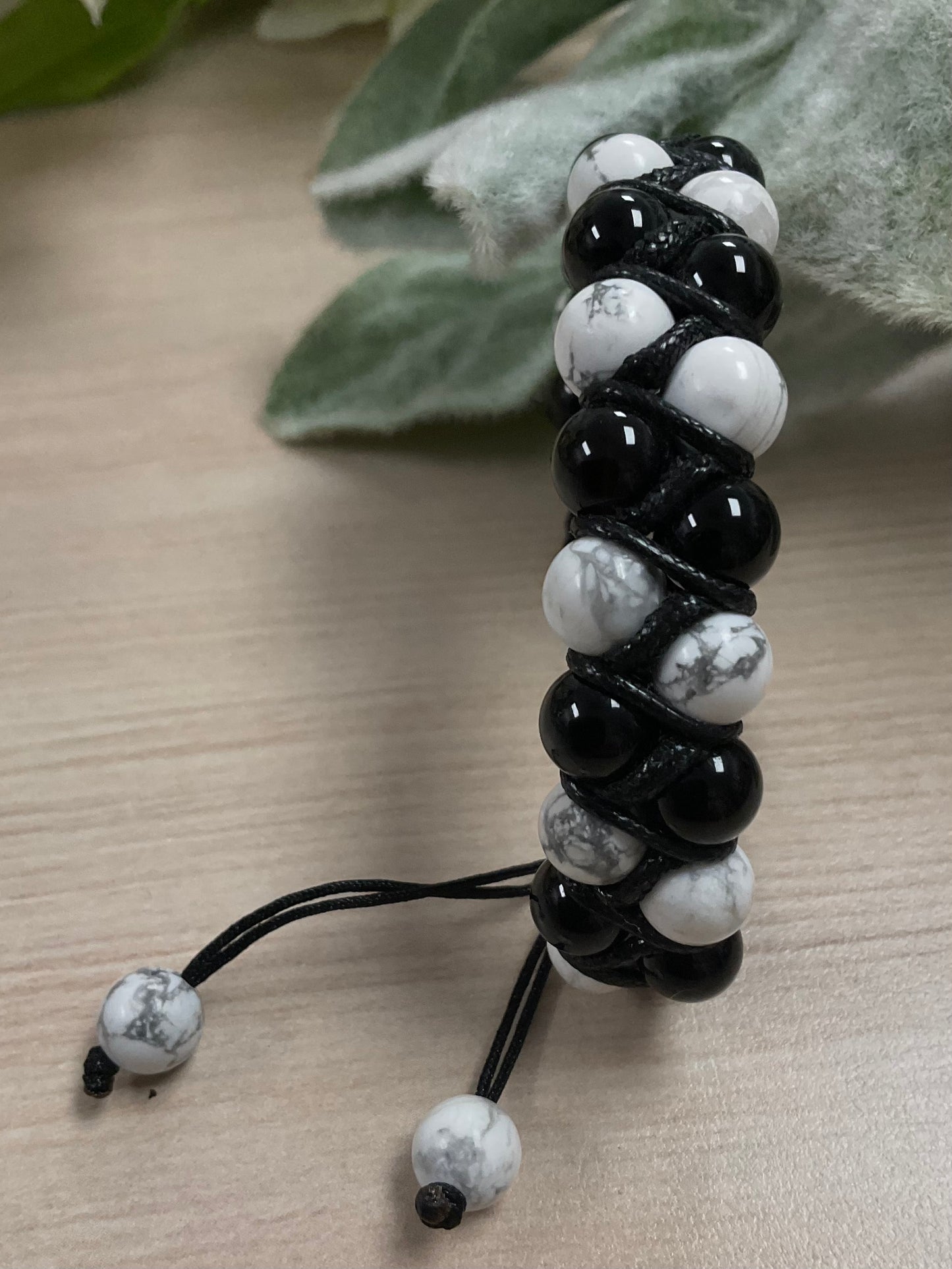 Black Onyx & Howlite Bracelet