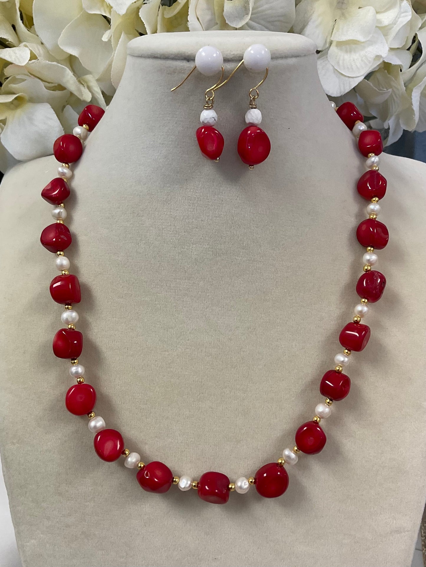 Coral & Pearl Set