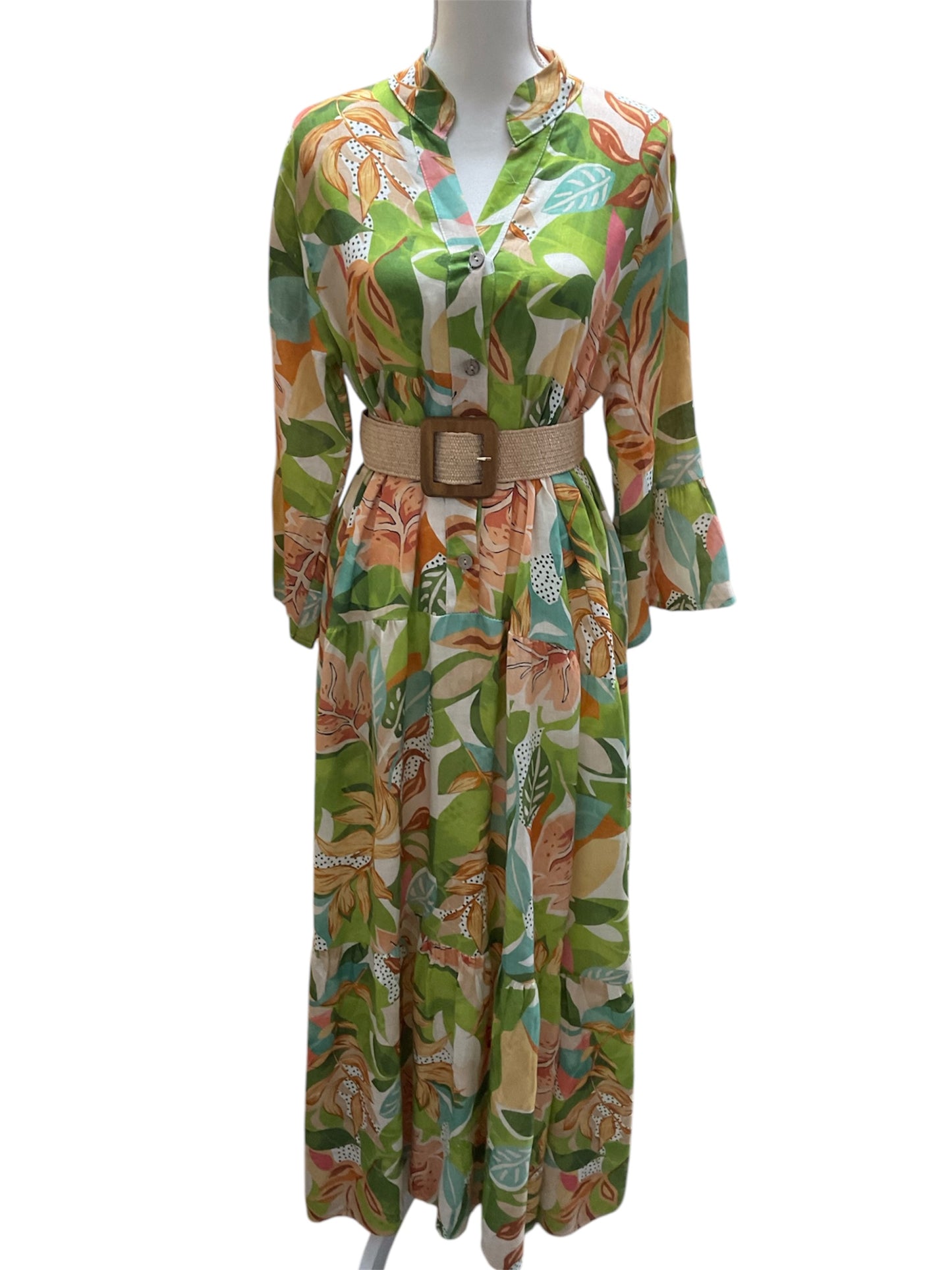 St Agata Green Maxi Dress