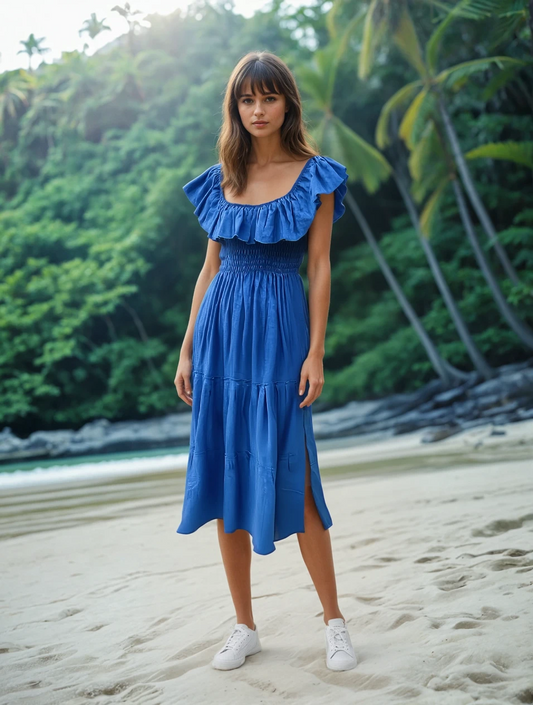 Margot Blu Linen Dress