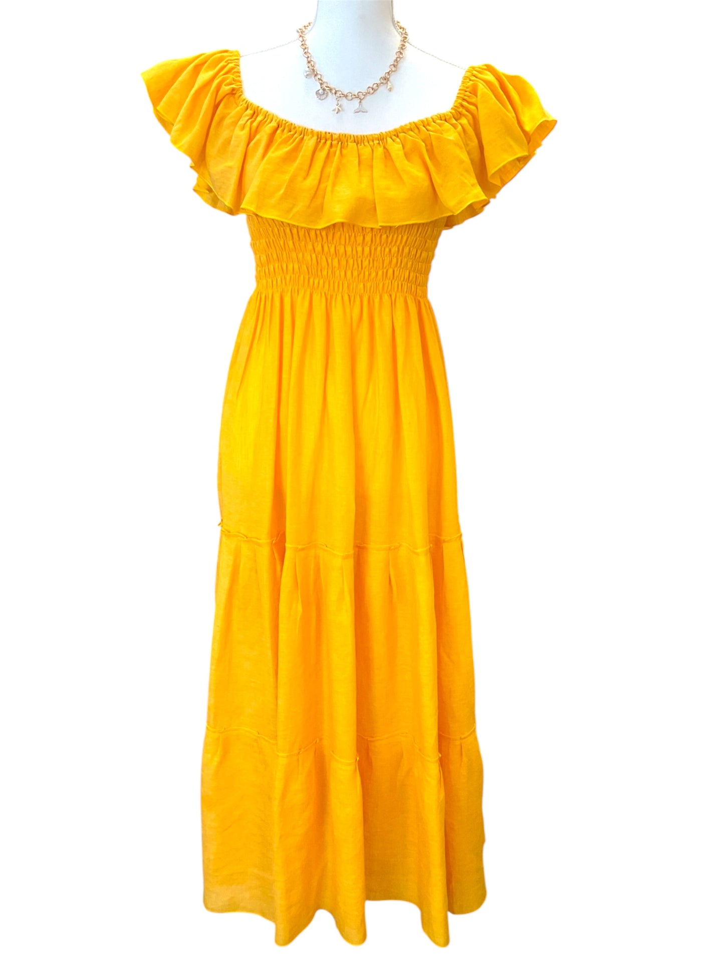 Marcella Giallo Linen Dress