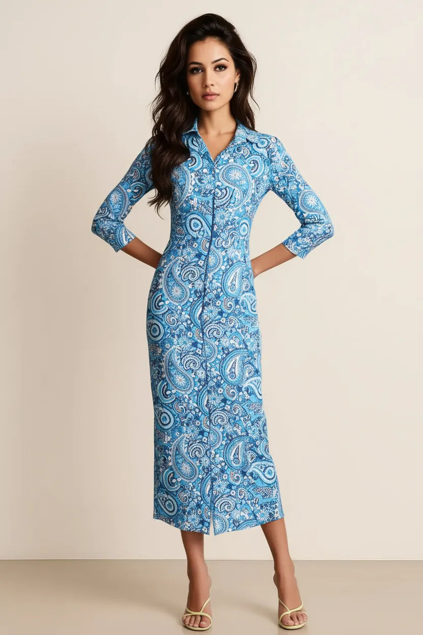 Pasley Blu Linen Dress