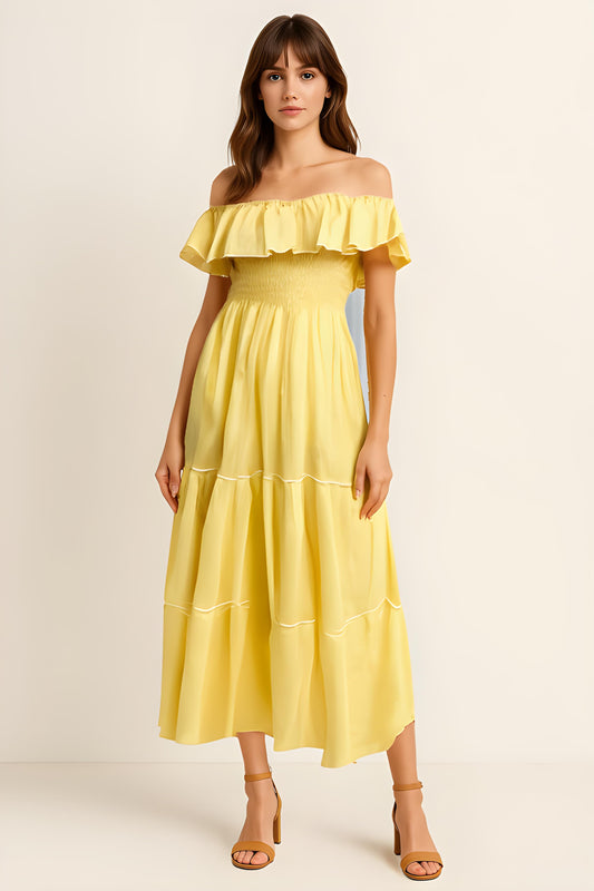 Margot Giallo Linen Dress