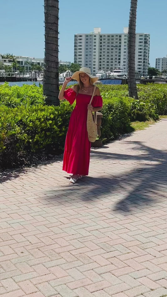 Coral Linen Dress