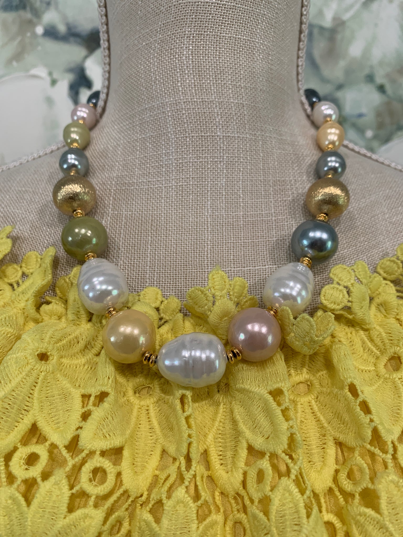 Majorica Jewelry, Fine Pearl Necklace; Sterling Silver Clasp + Original  Box, 24
